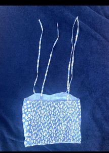 Blue Tie Up Top/ Corset