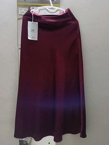 Burgundy Midi Skirt