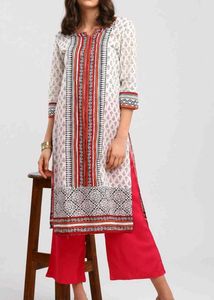 Self Print Kurti Cotton Long Office College Wear