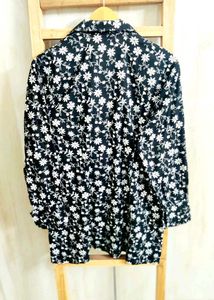 Black Floral Button-Down Shirt Size-36-M