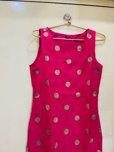 Pink &amp; Gold Polka Dot Dress