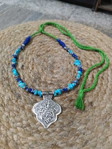 Turquoise And Lapis Lazuli Chitai Necklace