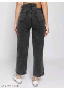 Blackish Grey Straight Fit Jeans