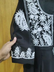 Elegant Black Embroidered Kurti