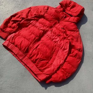 A Red Colour Nike Puffer Jacket