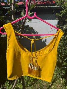 Embroidered Yellow modern saree