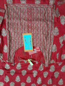 Printed Red Kurta
