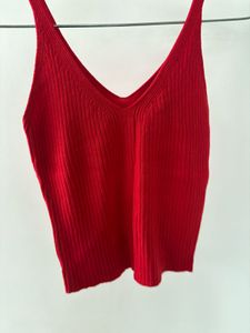 Red Knit Tank Top