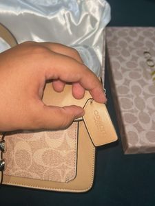 Coach  (first Copy ) Bag In Beige Colour
