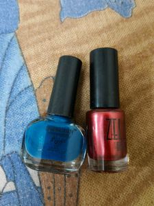 Blue & Red Nail Polish Set