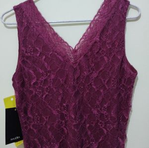 Majora Pink lace sleeveless top blouse