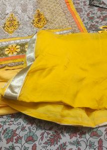 pakistani style embroidered Elegant Yellow Salwar