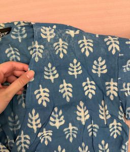 Block Print Wrap Top - Free Size 💙