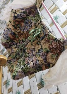 Floral Tapestry Corset Top