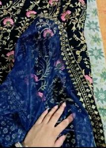 Elegant Black &amp; Pink Ethnic Gown