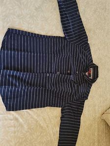 Navy Blue Shirt Horizontal Line