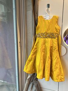 Yellow @ Navy Blue Ethnic Gown
