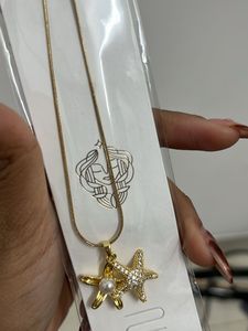 Starfish Pearl Pendant Necklace