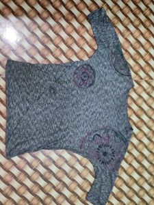 Grey Printed Top