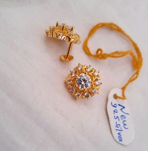 925 Silver Cz Stone Studs , No Coins , No Swap