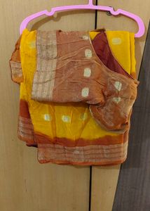 Yellow &amp; Orange Sari with Blouse