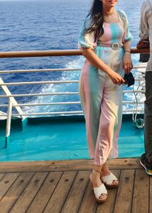 Beautiful Back Design Multicolour Jumpsuit