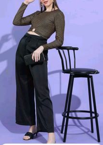 Metallic Long Sleeve Crop Top