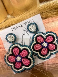Beaded Flower Earrings