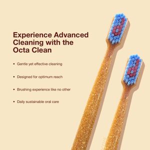 🌿 Dencrus Octa Clean Bamboo Toothbrush (Pack of 3