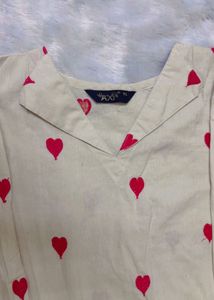 Heart Print Kurta Set
