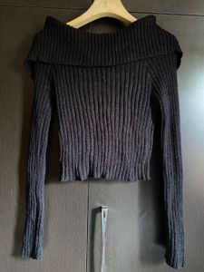 🖤 Chic Off-Shoulder Ribbed Sweater |Free Size