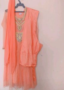 Three Piece Set Gown Dupatta And Pajama