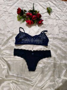 Navy Bra &amp; Panty Set