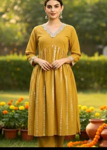 Elegant Mustard Kurta Set