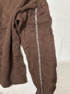 Brown Knit Pullover Sweater inspired from rugby