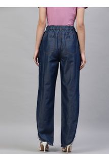 Denim Fringe Stylish Pants