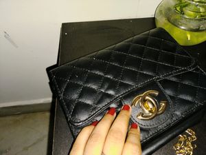 Pu Leather Sling Chanel Luxory Design Black Slimg