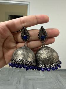 Antique Oxidised Silver Earrings - Set of 2 Pairs