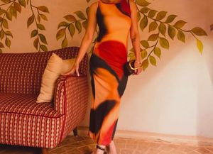 Abstract Print Midi Dress