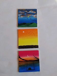 3mini Canvas Painting (HAND-PAINTED)