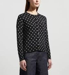 Black &amp; White Polka Dot Vintage Classic Cardigan