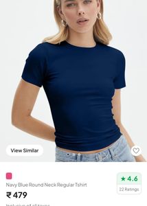 Dark Blue Basic T-Shirt