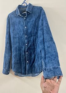 Denim Print Shirt (L Size ) ♥️