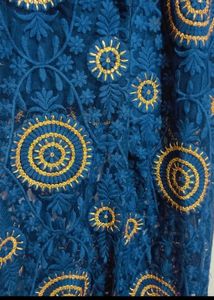 Navy Blue Designer Front Cut Kurti For 34 Bust