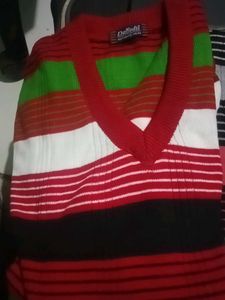 Striped V-Neck Sweater Vest
