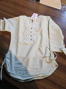 Striped Tunic with Lace Top