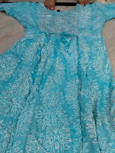 Grab Fast Light blue anarkali suit