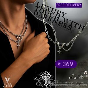 Silver Layered Cross Necklace