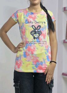Multicolor Printed Tshirt For Summer Stylish Tops