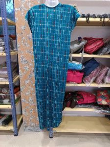 Elegant Blue Printed nighty - M size